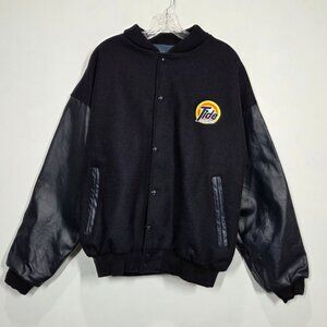 Vintage Tide Racing Bomber Jacket Mens Large Navy Wool Leather USA Made